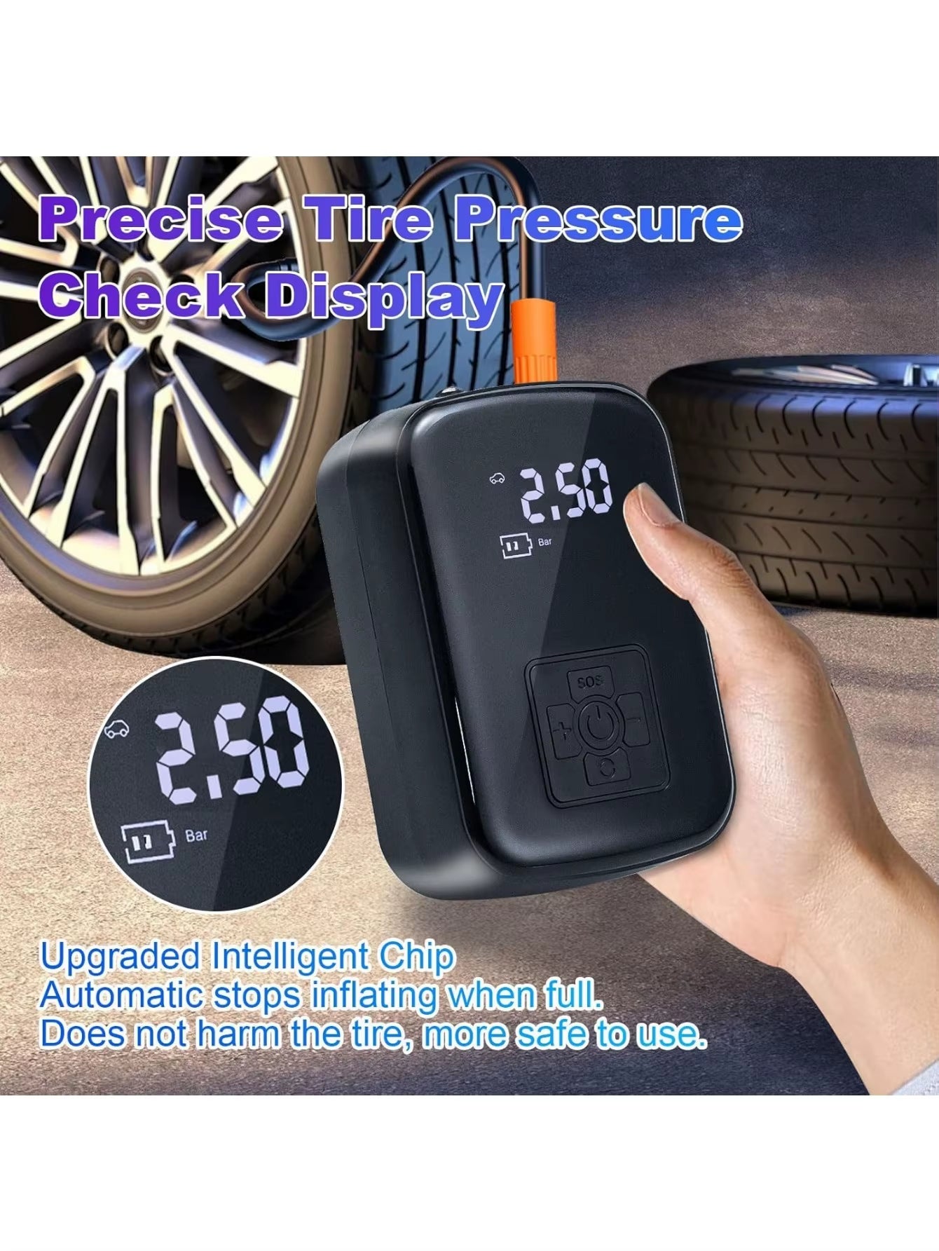 150PSI Car Air Compressor – Wired & Wireless Electric Tyre Inflator Pump for Car, Motorcycle, Boat & Bike