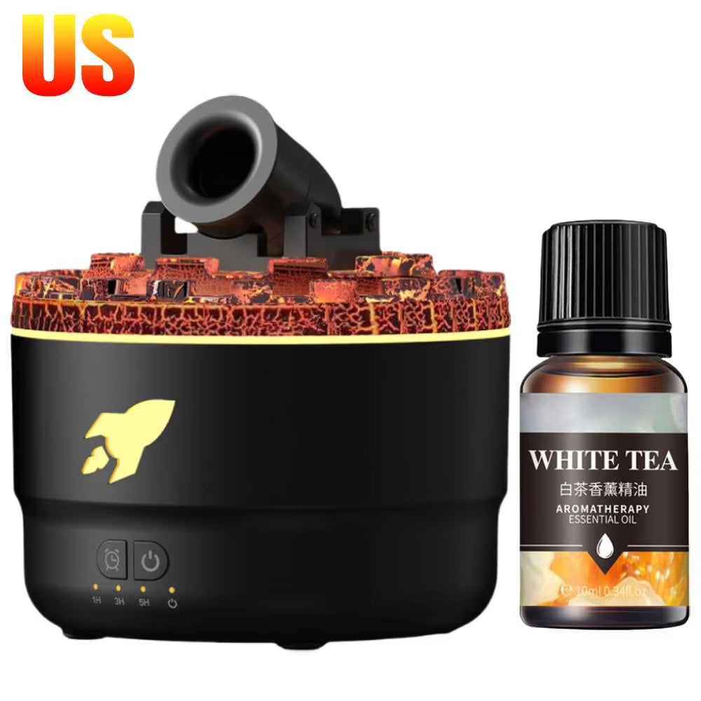 Volcanic Crack Light Cannon Aroma Humidifier – Essential Oil Diffuser, Aromatherapy Mist & Night Light for Home & Office