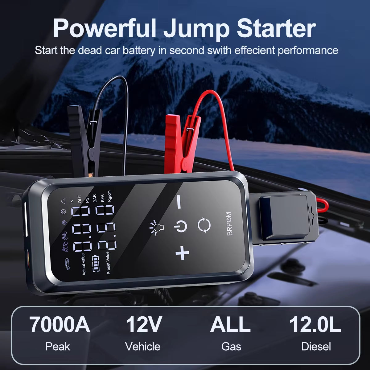 Car Jump Starter 26800mAh/21800mAh – Power Bank with 150PSI Air Compressor, Emergency Battery Booster & Portable Tire Pump