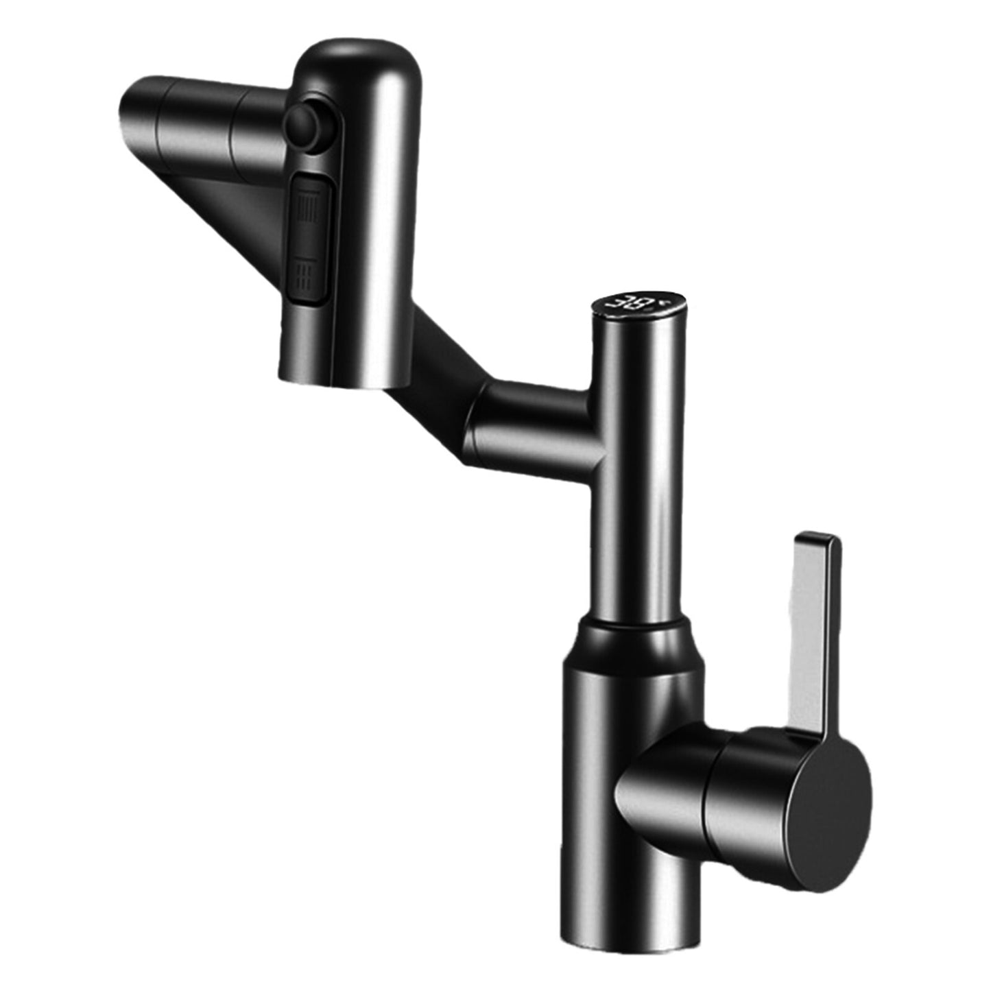 Intelligent Digital LED Bathroom Faucet – 360° Rotating Basin Mixer with Multifunction Stream Sprayer