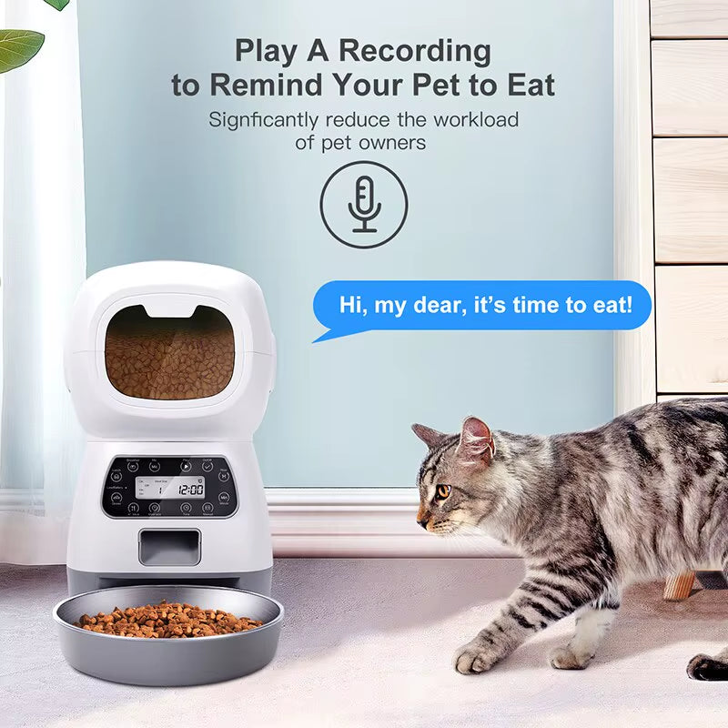 Automatic Pet Feeder with Intelligent Remote Control – Smart Cat & Dog Food Dispenser with Timing & Portion Control