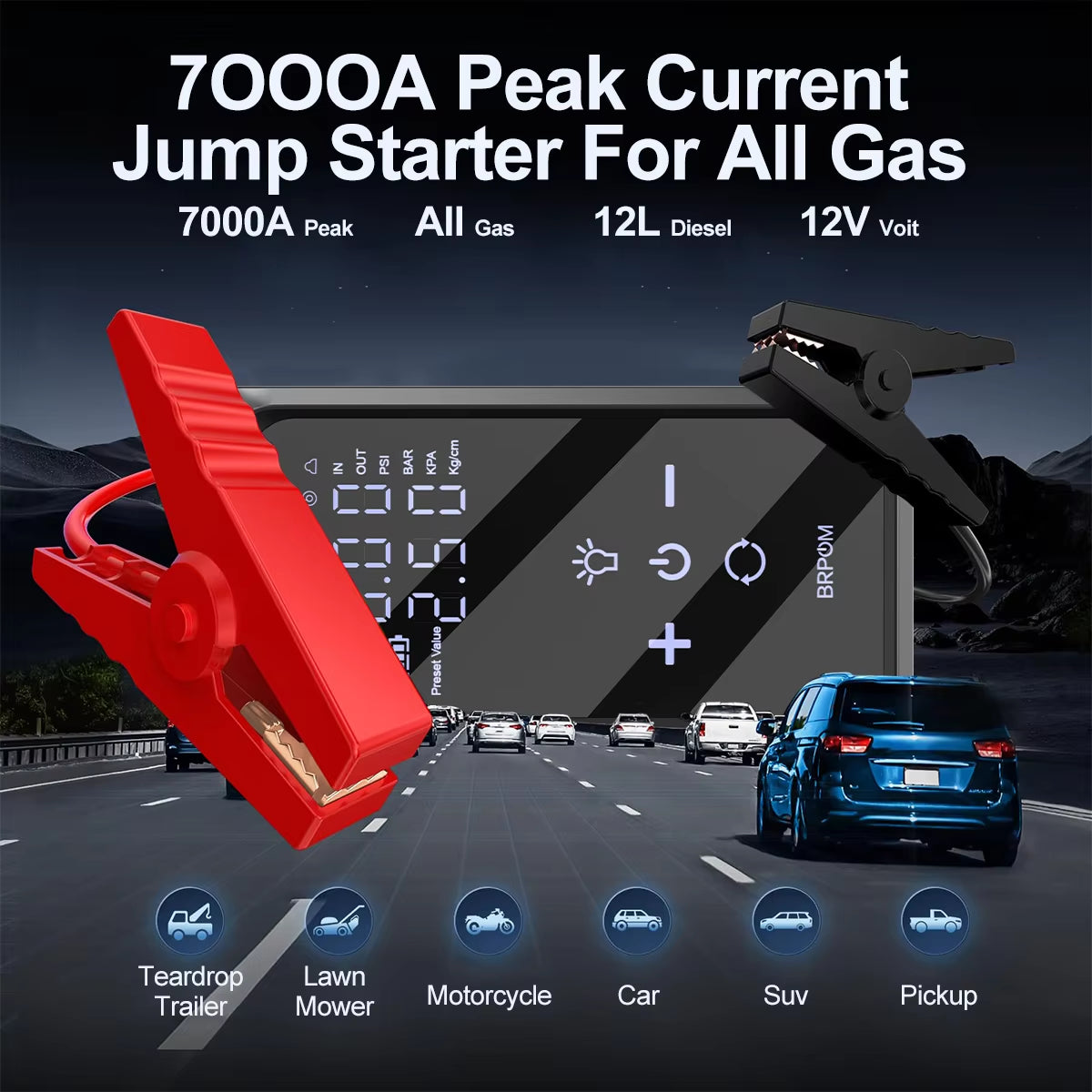 Car Jump Starter 26800mAh/21800mAh – Power Bank with 150PSI Air Compressor, Emergency Battery Booster & Portable Tire Pump