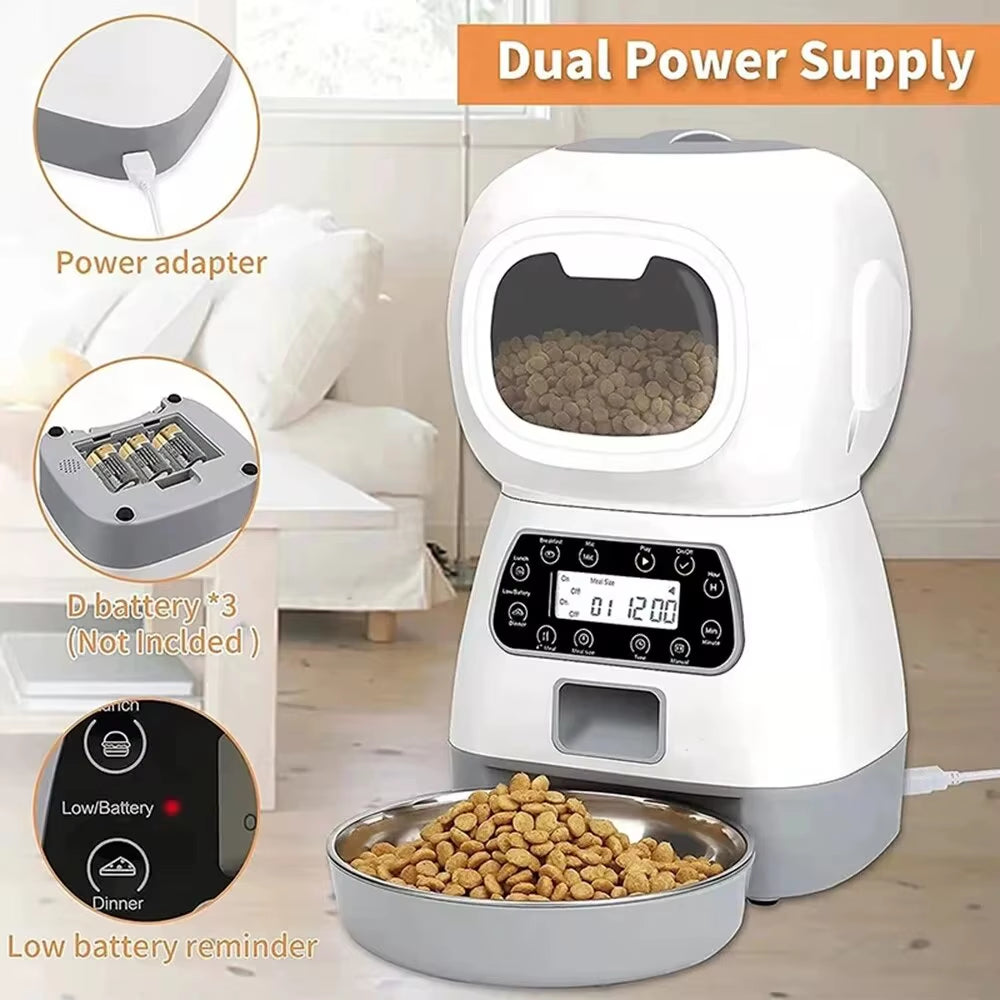 Automatic Pet Feeder with Intelligent Remote Control – Smart Cat & Dog Food Dispenser with Timing & Portion Control