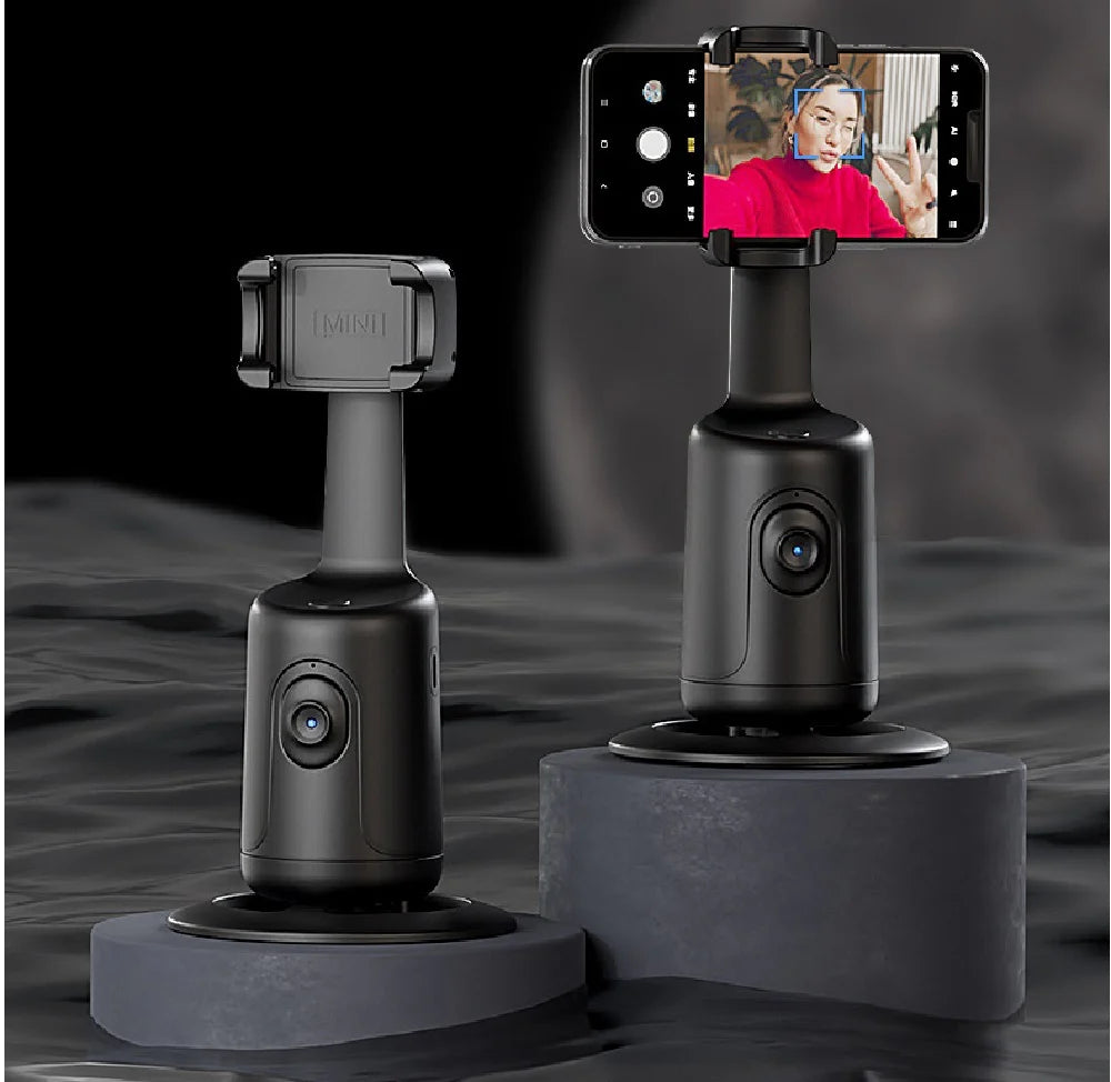 360° AI Smart Face Tracking Gimbal – Auto Phone Holder with Stabilizer, Tripod & Hand Gesture Recognition for Smartphone Vlog, TikTok & Live Streaming