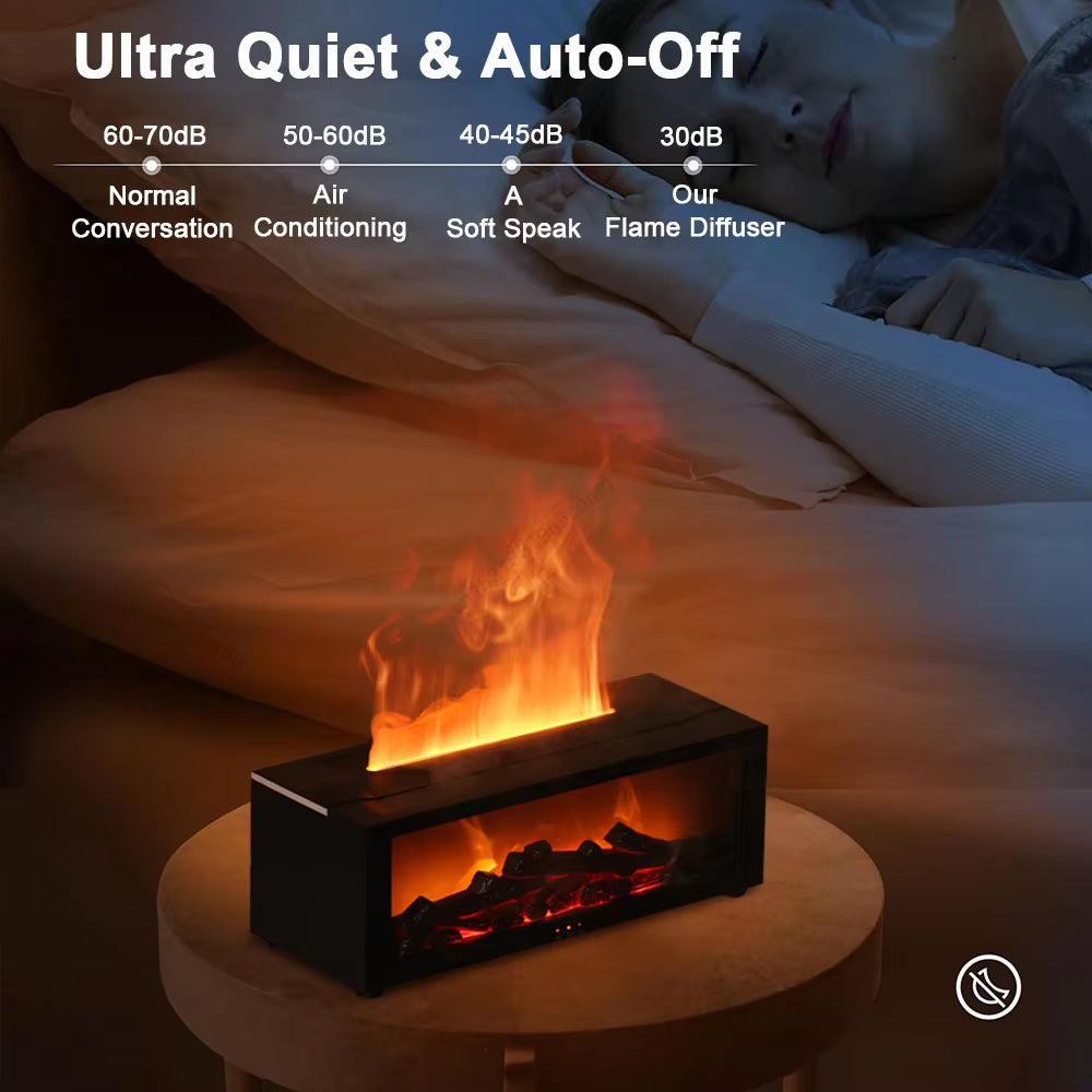 Air Humidifier & Essential Oil Diffuser with Flame Effect – Aromatherapy Home Room Fragrance Diffuser with Night Light