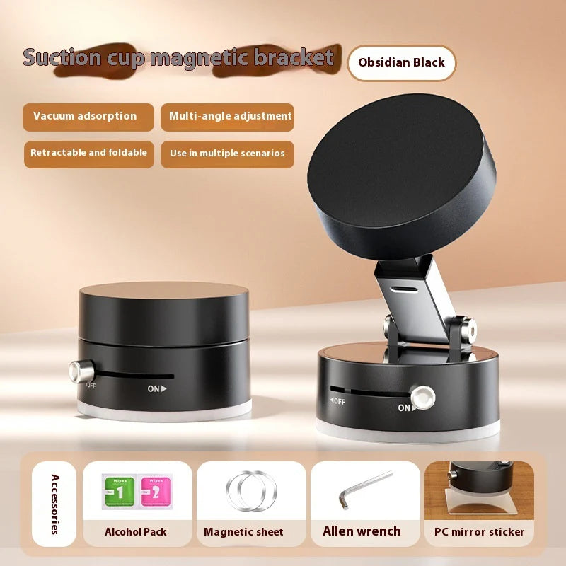 Foldable Magnetic Car Phone Holder – Strong Vacuum Suction Cup Mount for Dashboard, Windshield & Mirror | Hands-Free Universal Phone Stand for iPhone & Android