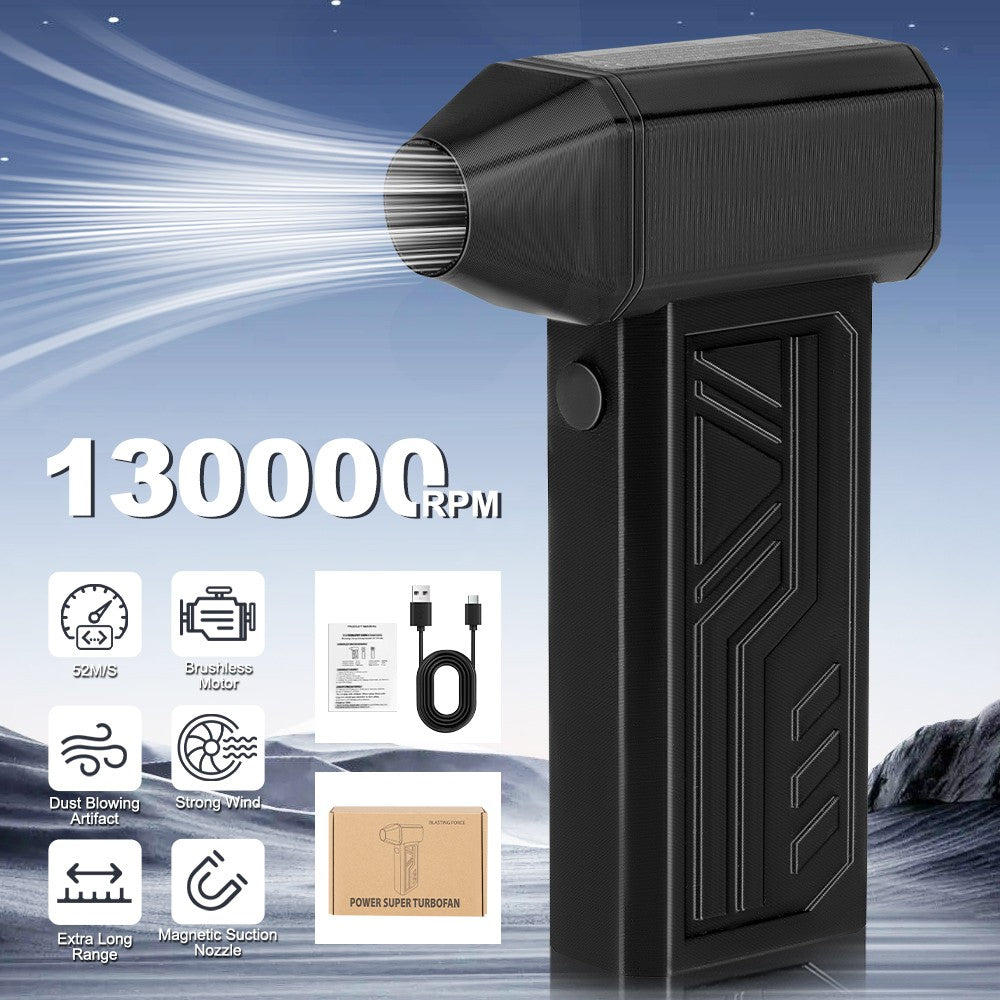 130000RPM Electric Air Blower Mini Turbo Fan Super Dry Dust Cleaner Air Blaster with 8000mAh Rechargeable Battery