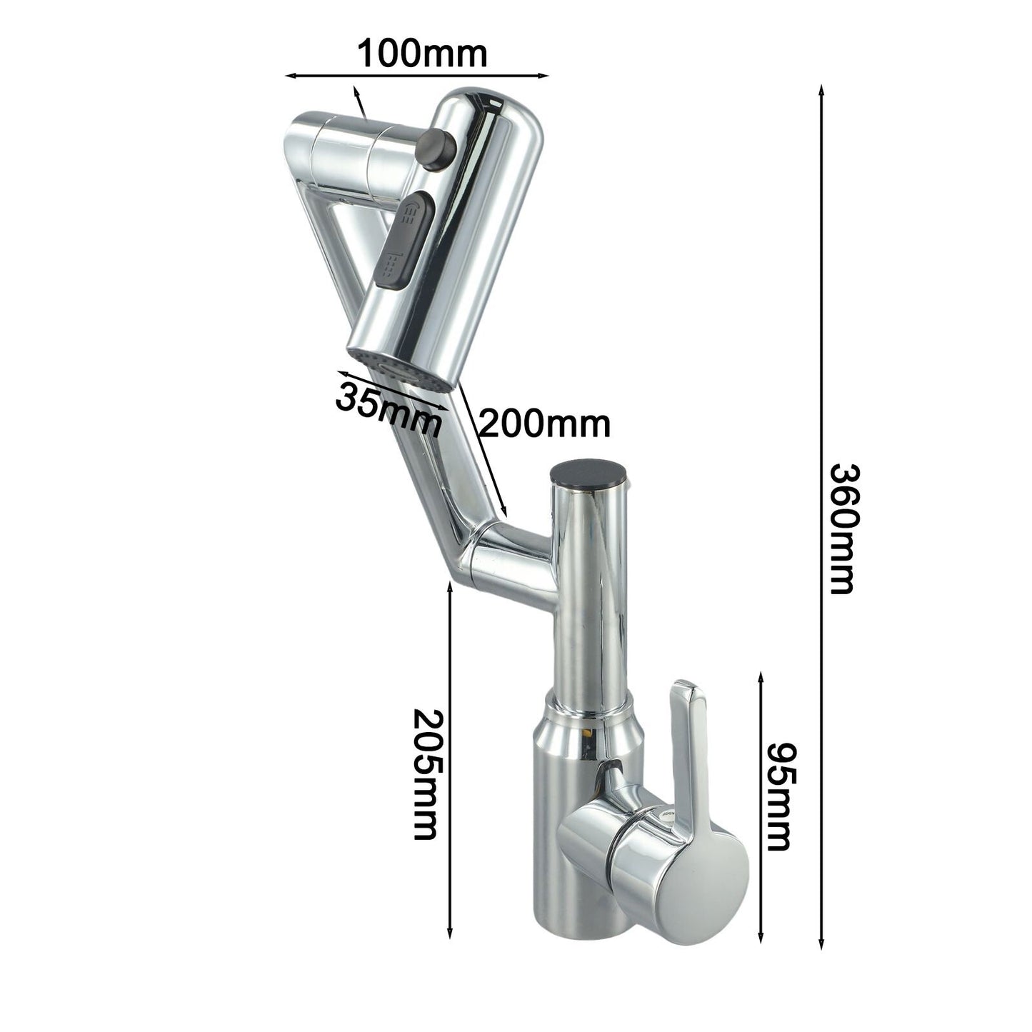 Intelligent Digital LED Bathroom Faucet – 360° Rotating Basin Mixer with Multifunction Stream Sprayer