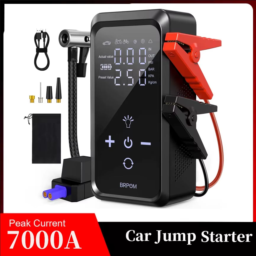 Car Jump Starter 26800mAh/21800mAh – Power Bank with 150PSI Air Compressor, Emergency Battery Booster & Portable Tire Pump