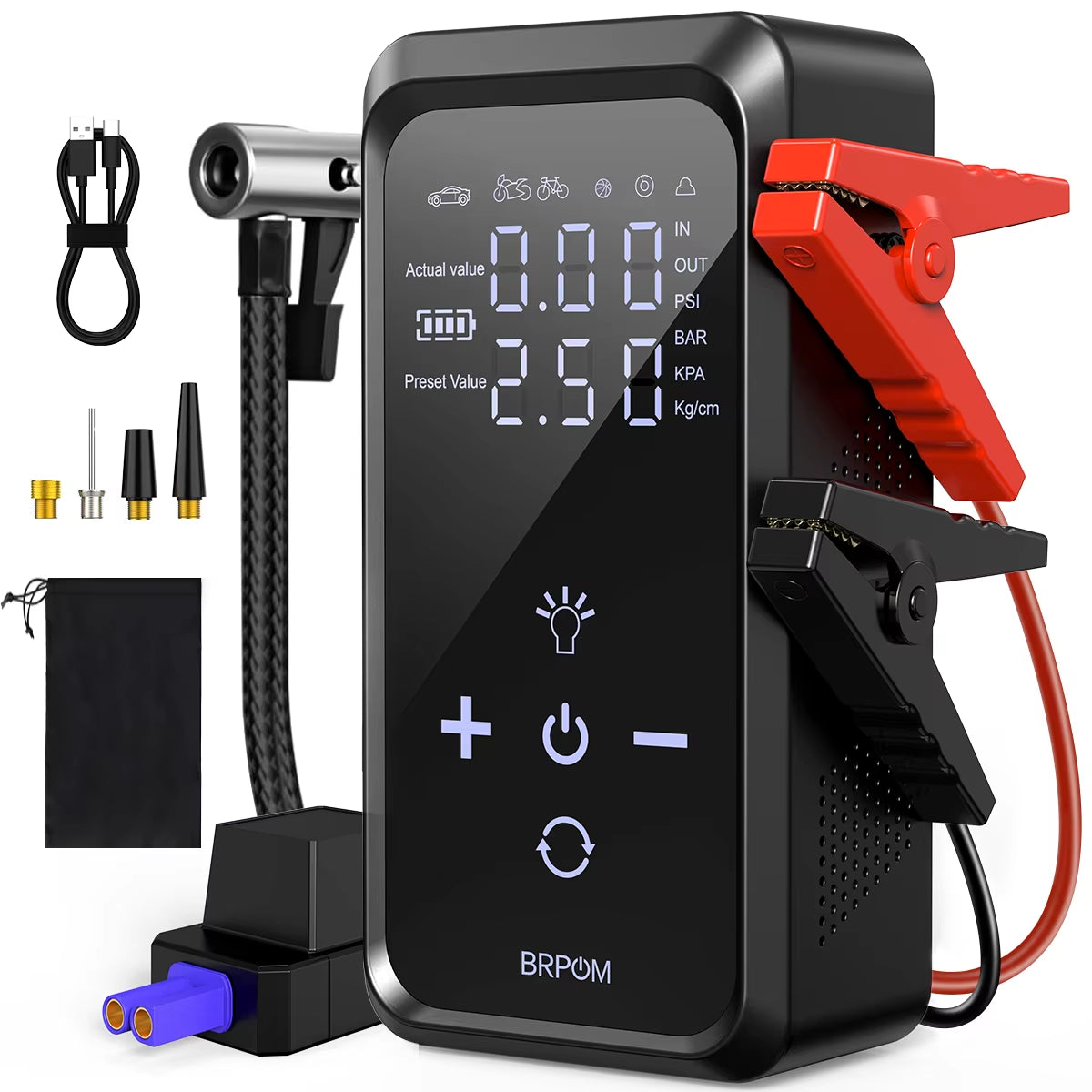 Car Jump Starter 26800mAh/21800mAh – Power Bank with 150PSI Air Compressor, Emergency Battery Booster & Portable Tire Pump