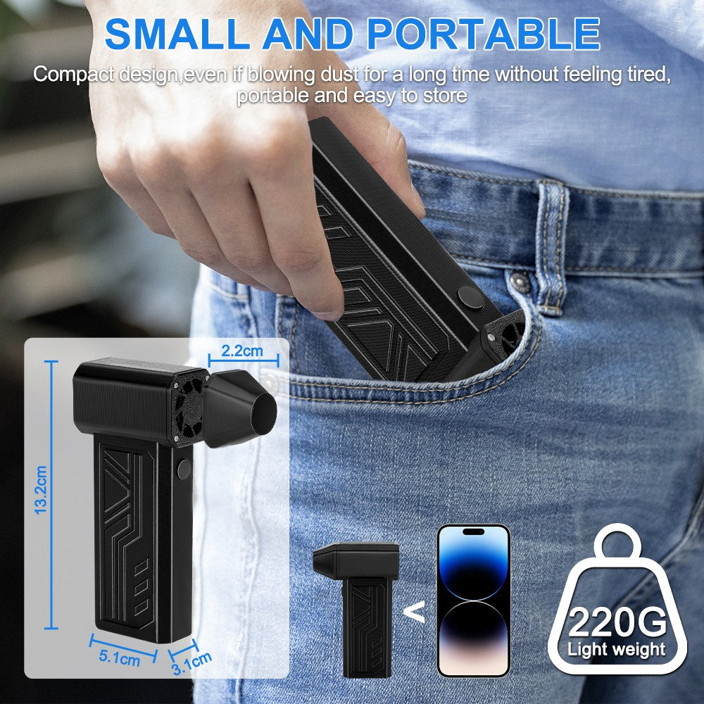 130000RPM Electric Air Blower Mini Turbo Fan Super Dry Dust Cleaner Air Blaster with 8000mAh Rechargeable Battery
