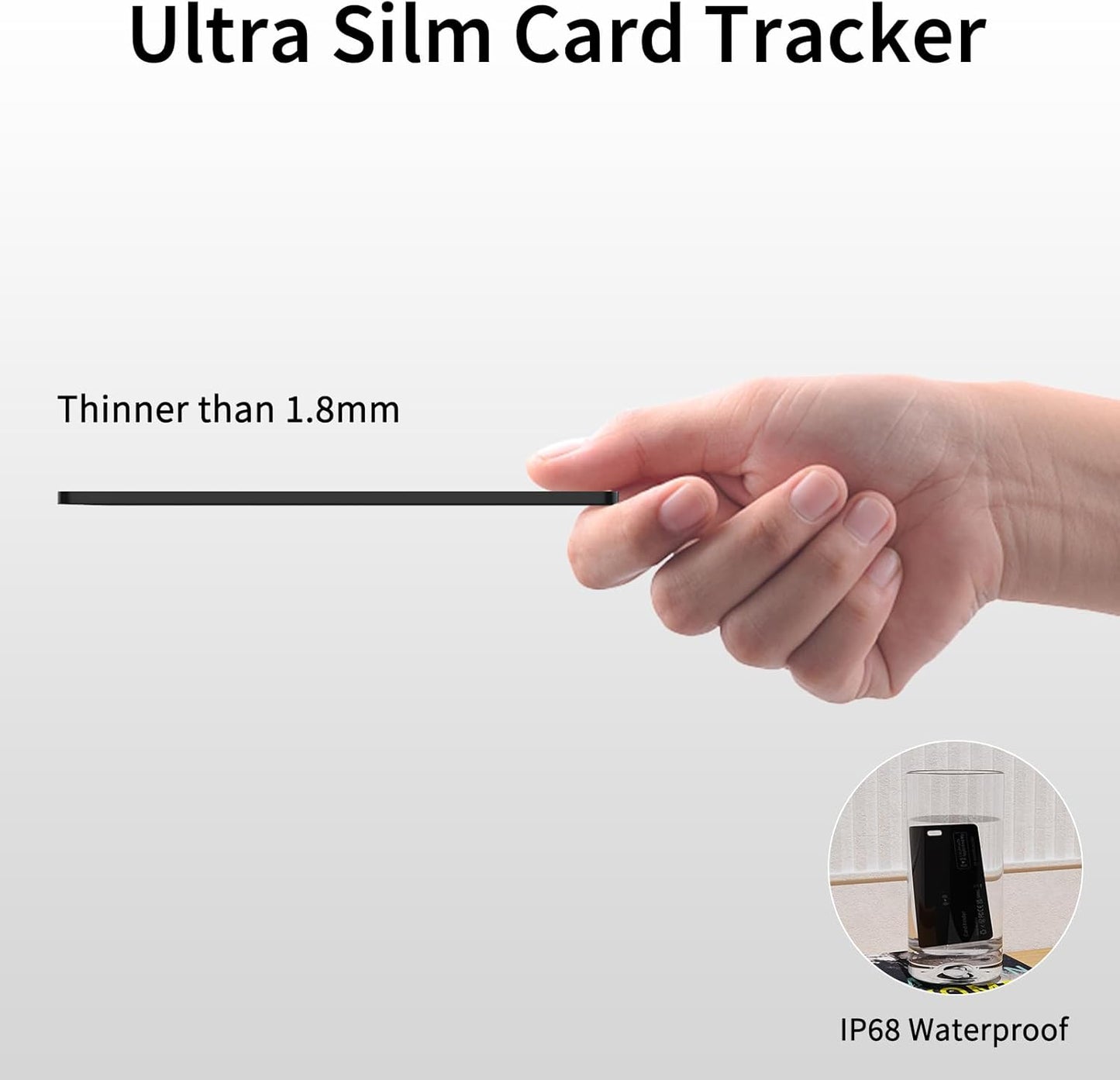 Wallet Tracker Card – Rechargeable Bluetooth Smart Track Card, Works with Apple Find My (iOS Only), Slim Waterproof Wallet Finder, Rechargeable Smart Locator for Wallet, Luggage & Cardholder