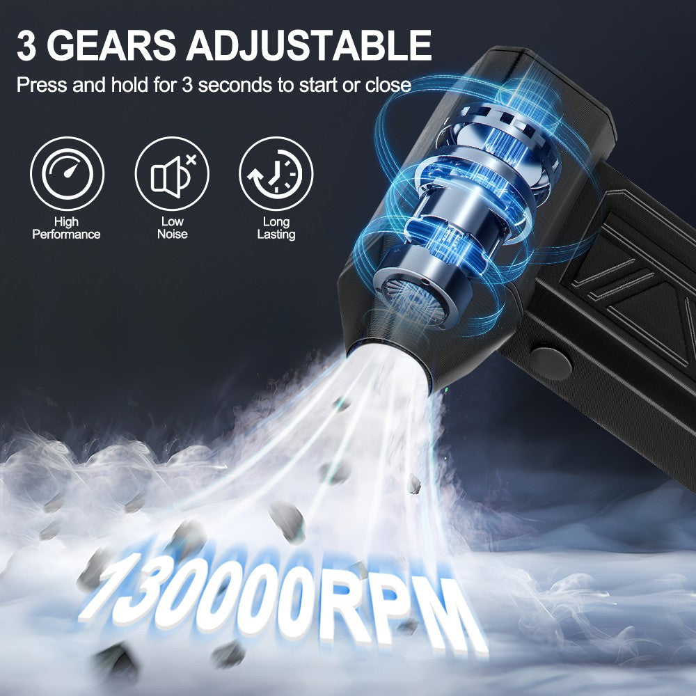 130000RPM Electric Air Blower Mini Turbo Fan Super Dry Dust Cleaner Air Blaster with 8000mAh Rechargeable Battery