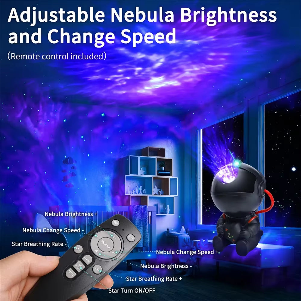 Galaxy Projector LED Night Light – Astronaut Star Projector Lamp for Bedroom, Kids, Home Décor & Gift