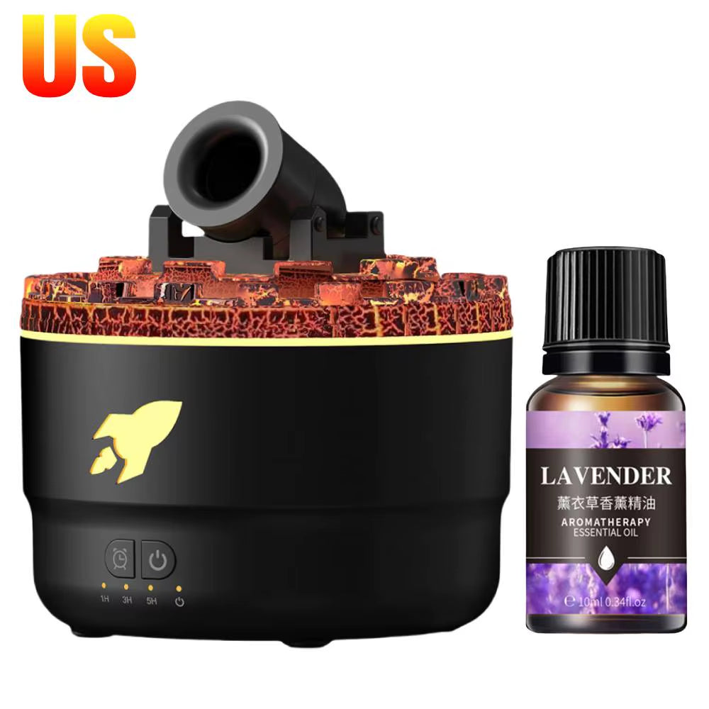 Volcanic Crack Light Cannon Aroma Humidifier – Essential Oil Diffuser, Aromatherapy Mist & Night Light for Home & Office