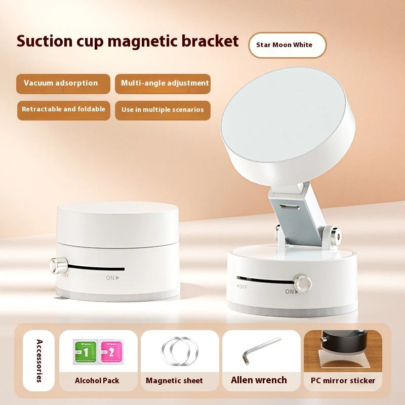 Foldable Magnetic Car Phone Holder – Strong Vacuum Suction Cup Mount for Dashboard, Windshield & Mirror | Hands-Free Universal Phone Stand for iPhone & Android