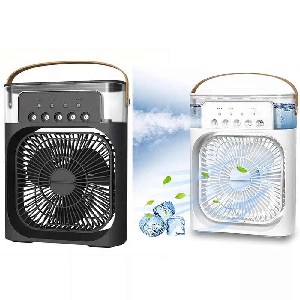 3-in-1 Portable Air Cooler Fan with LED Night Light – Mini Personal Air Conditioner, Humidifier & Fan for Bedroom, Office, Camping & Travel
