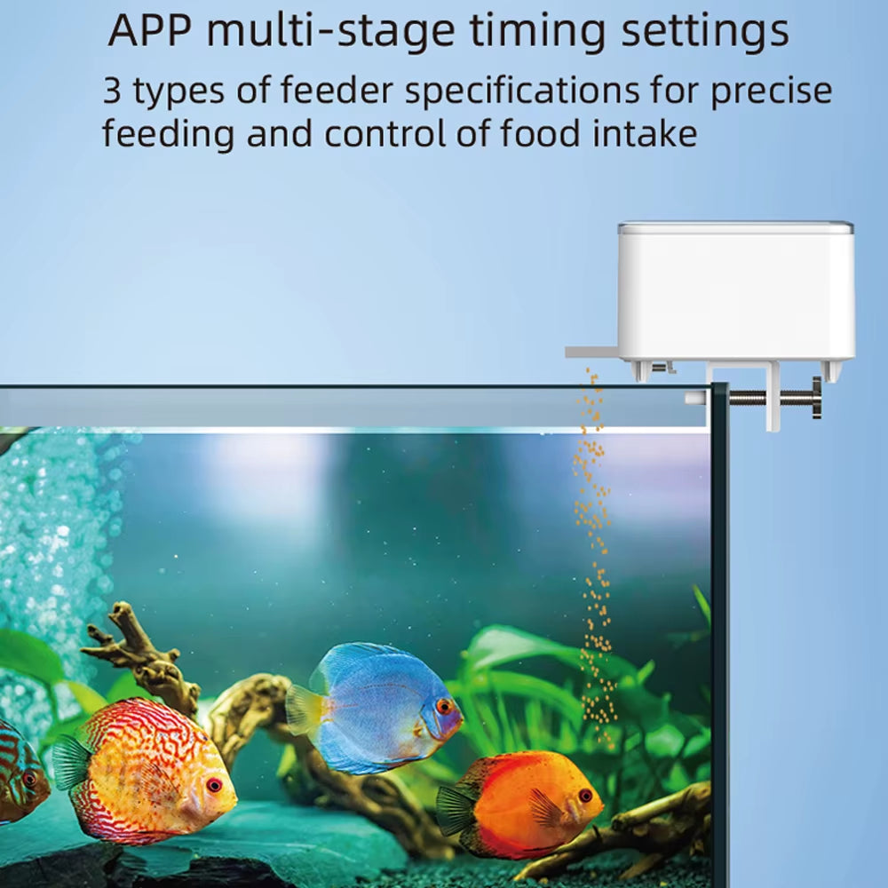 WiFi Smart Automatic Aquarium Feeder – 100ML Large Capacity Goldfish Fish Feeder with App Control, Timing, and Feeding Records