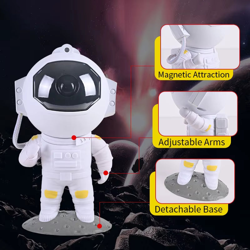 Astronaut Galaxy Starry Projector Lamp – LED Night Light Star Sky Projector for Bedroom, Kids, Home Decor & Birthday Gift
