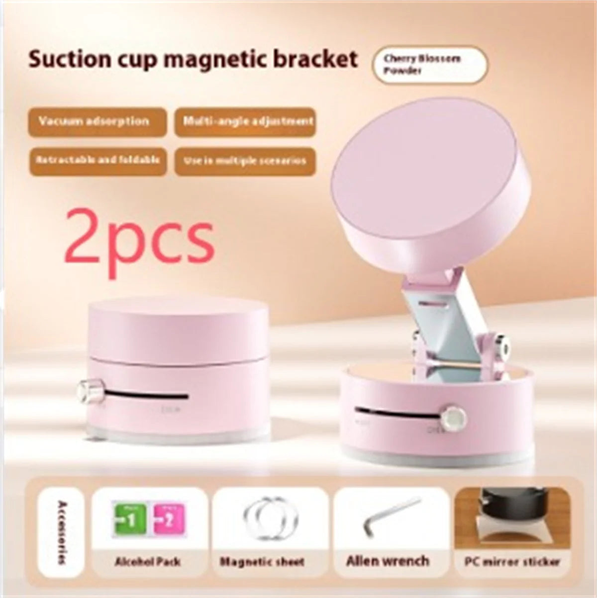 Foldable Magnetic Car Phone Holder – Strong Vacuum Suction Cup Mount for Dashboard, Windshield & Mirror | Hands-Free Universal Phone Stand for iPhone & Android
