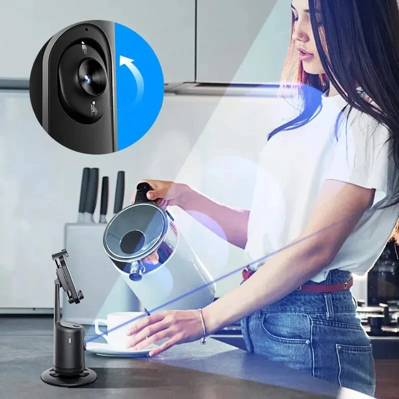 360° AI Smart Face Tracking Gimbal – Auto Phone Holder with Stabilizer, Tripod & Hand Gesture Recognition for Smartphone Vlog, TikTok & Live Streaming
