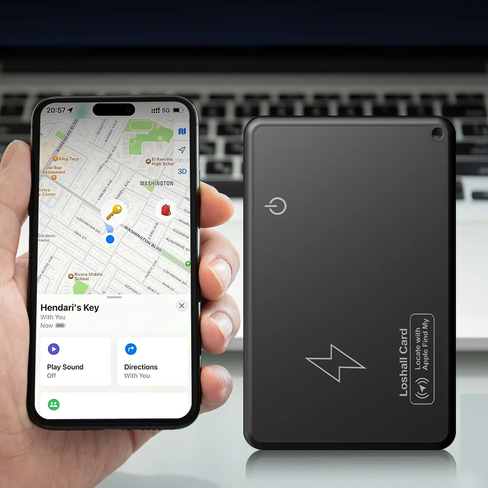 Wireless Charging Wallet Tracker Card – Apple Find My Compatible GPS Locator for Wallet, Purse, Passport, Luggage