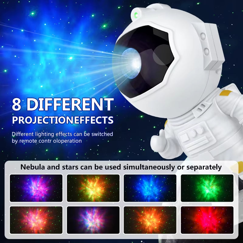 Astronaut Galaxy Starry Projector Lamp – LED Night Light Star Sky Projector for Bedroom, Kids, Home Decor & Birthday Gift