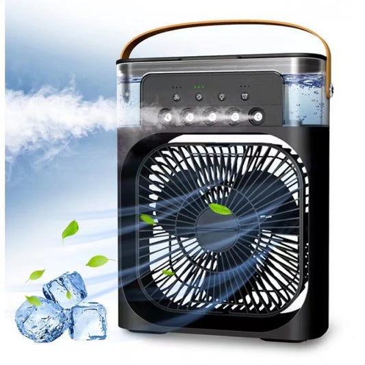 Portable Air Conditioner Fan – USB-Powered Personal Cooling Fan with 3 Speeds, 5 Spray Modes & LED Night Light for Home, Office & Outdoor