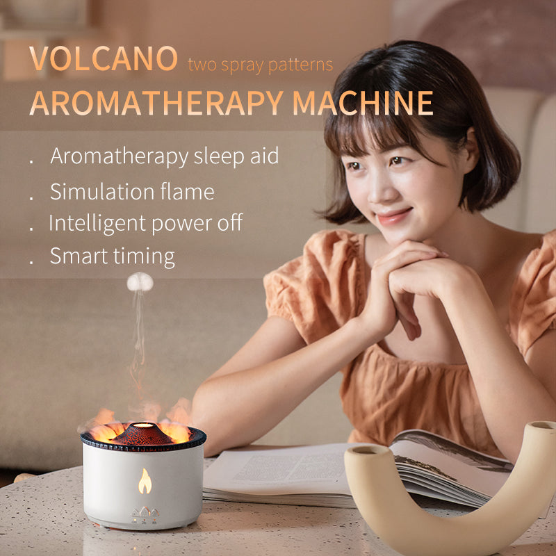 Jellyfish Flame & Blue Volcano Humidifier – Portable 300ML Mini Essential Oil Diffuser with Remote Control