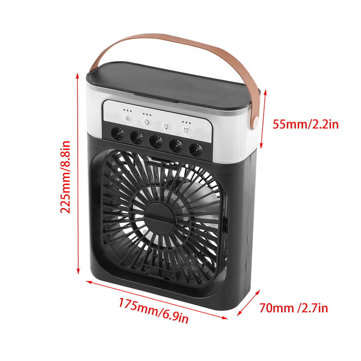 3 in 1 Portable Air Conditioner Fan – Mini Water Air Cooler with 7-Color LED Lights, USB Rechargeable Cooling Fan for Home, Office & Travel