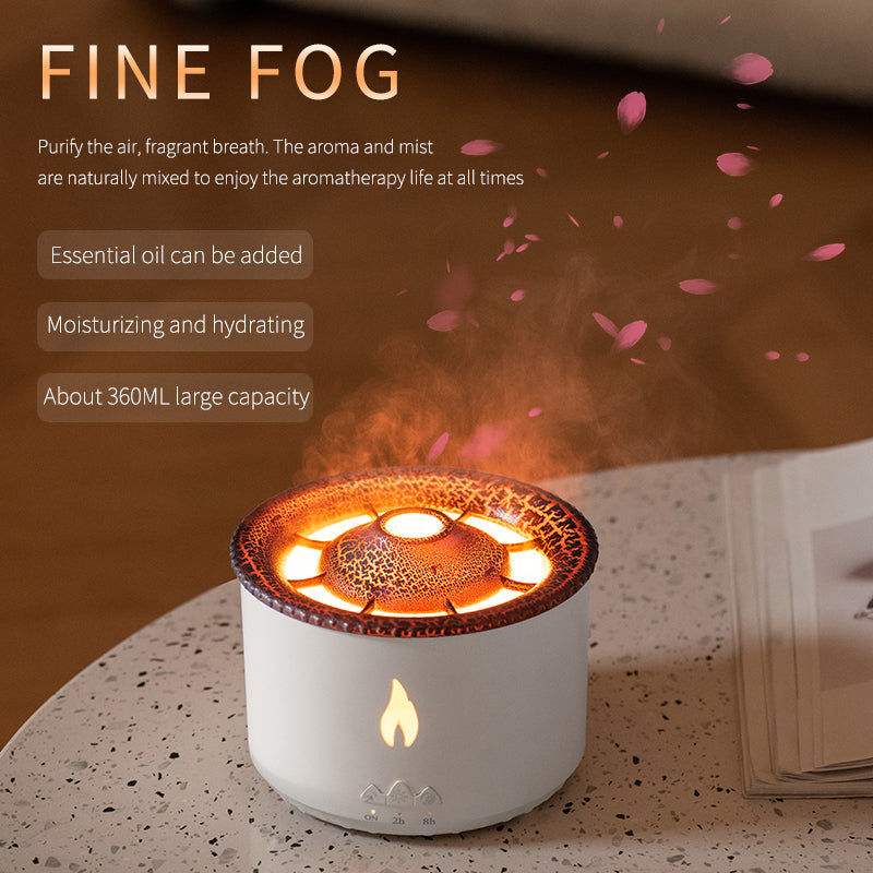 Jellyfish Flame & Blue Volcano Humidifier – Portable 300ML Mini Essential Oil Diffuser with Remote Control