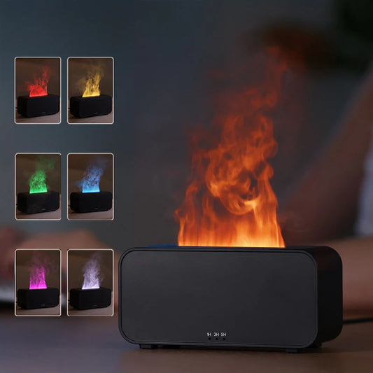 Flame Aroma Diffuser – USB-Powered Aromatherapy & Humidifier with Flame Simulation, Sleep & Stress Relief