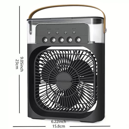 3-in-1 Portable Air Cooler Fan with LED Night Light – Mini Personal Air Conditioner, Humidifier & Fan for Bedroom, Office, Camping & Travel