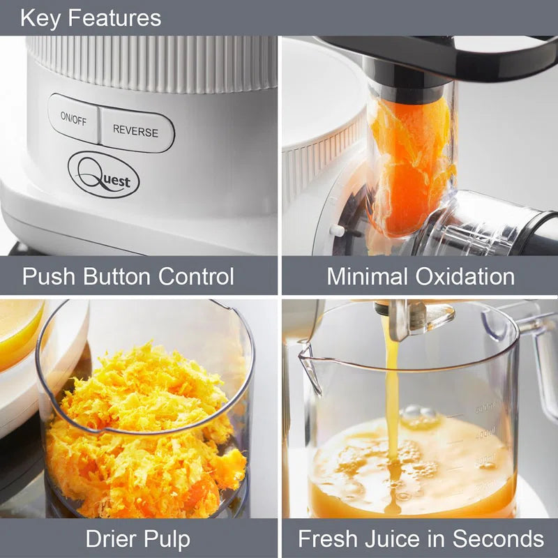 150W Slow Masticating Cold Press Juicer – High Juice Yield, Quiet Motor & Easy Clean Healthy Fruit & Vegetable Extractor