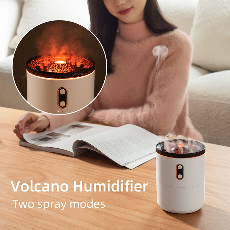 Volcanic Flame Aroma Diffuser – USB Portable Jellyfish Humidifier with Night Light & Essential Oil Fragrance