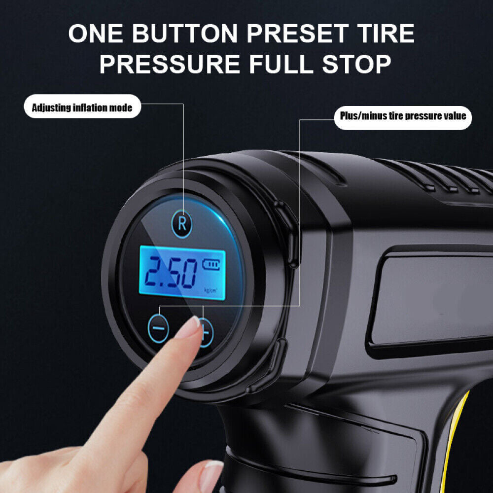 Car Tyre Inflator Cordless Digital Air Compressor Pump – USB Rechargeable 150 PSI for Car, Motorcycle, Bike & Sports Balls