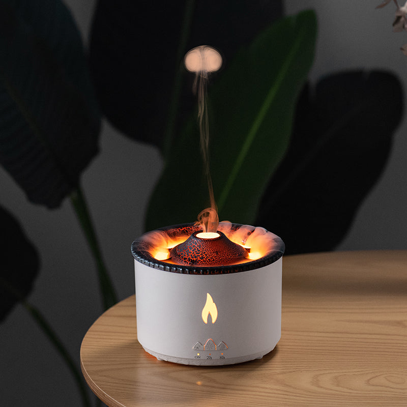 Jellyfish Flame & Blue Volcano Humidifier – Portable 300ML Mini Essential Oil Diffuser with Remote Control