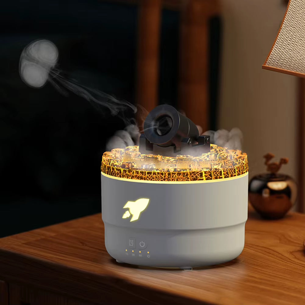 Volcanic Crack Light Cannon Aroma Humidifier – Essential Oil Diffuser, Aromatherapy Mist & Night Light for Home & Office