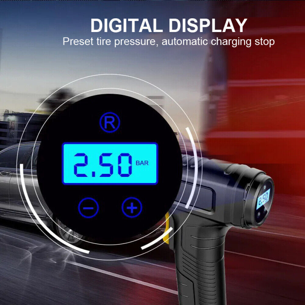 Car Tyre Inflator Cordless Digital Air Compressor Pump – USB Rechargeable 150 PSI for Car, Motorcycle, Bike & Sports Balls