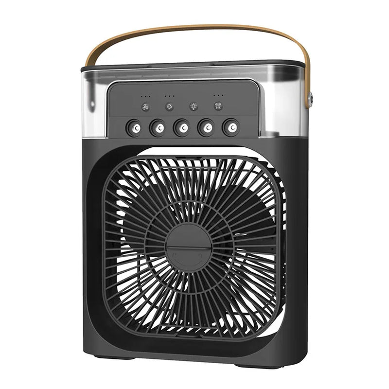 Silent Electric Mini Air Conditioner Fan – Portable 3-in-1 Air Cooler, Humidifier & Desk Fan with 7-Color LED Night Light for Home, Office & Camping