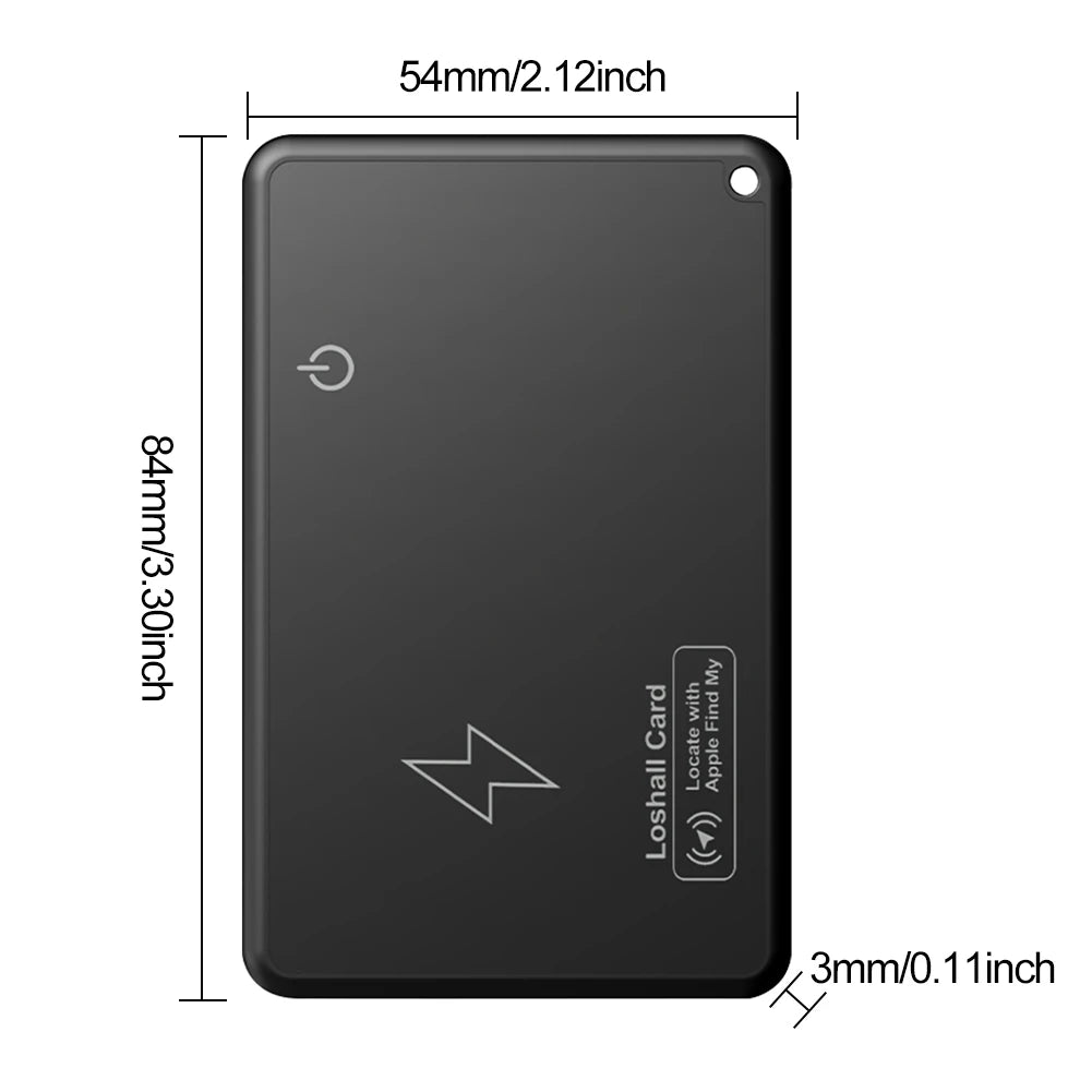 Wireless Charging Wallet Tracker Card – Apple Find My Compatible GPS Locator for Wallet, Purse, Passport, Luggage