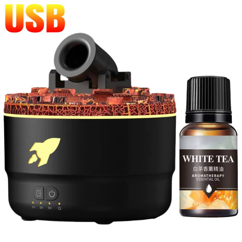 Volcanic Crack Light Cannon Aroma Humidifier – Essential Oil Diffuser, Aromatherapy Mist & Night Light for Home & Office