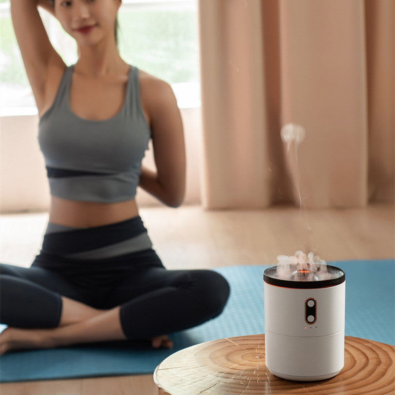 Volcanic Flame Aroma Diffuser – USB Portable Jellyfish Humidifier with Night Light & Essential Oil Fragrance