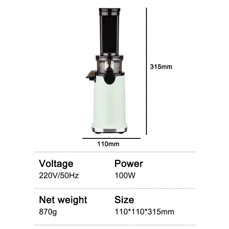 Centrifugal Juicer Slow Masticating Fruit Juice Extractor with 31mm Feed Chute, Cold Press Blender & Orange Separator for High Juice Yield