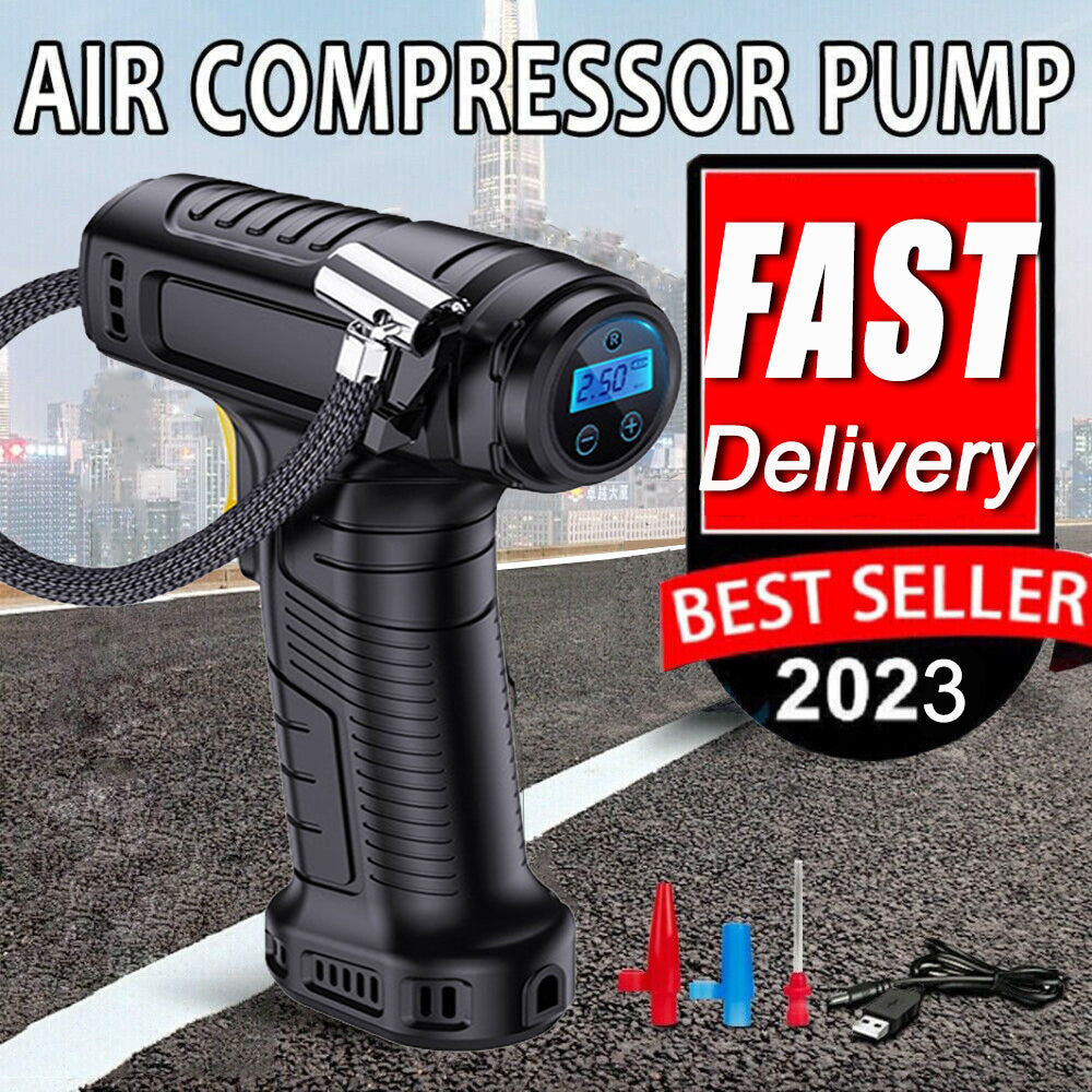Car Tyre Inflator Cordless Digital Air Compressor Pump – USB Rechargeable 150 PSI for Car, Motorcycle, Bike & Sports Balls