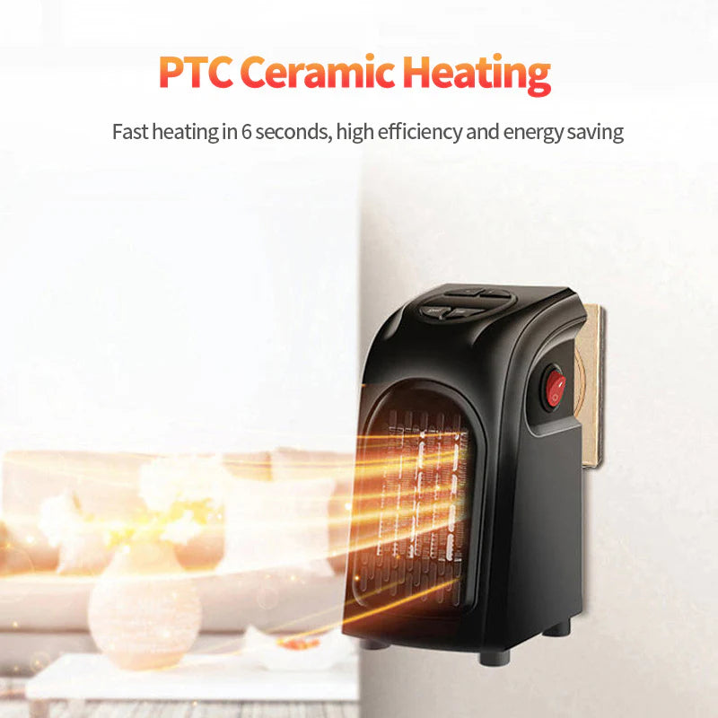 Mini Electric Ceramic Heater – Portable Winter Warmer for Home, Office & Camping | Adjustable Temperature & Timer