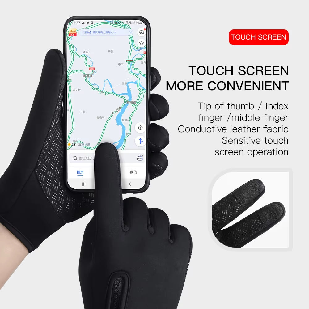 Winter Touchscreen Gloves for Men & Women – Waterproof, Warm, Outdoor Sports & Motorcycle Use