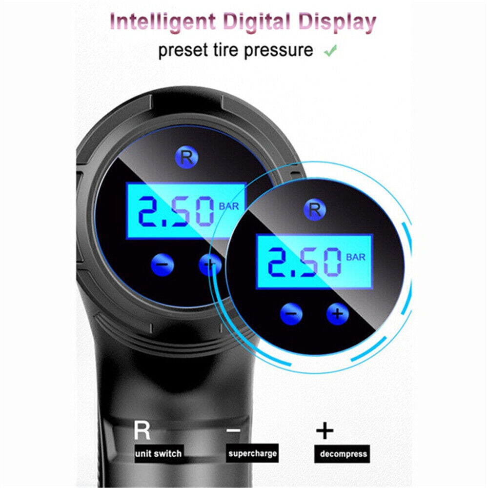 Car Tyre Inflator Cordless Digital Air Compressor Pump – USB Rechargeable 150 PSI for Car, Motorcycle, Bike & Sports Balls