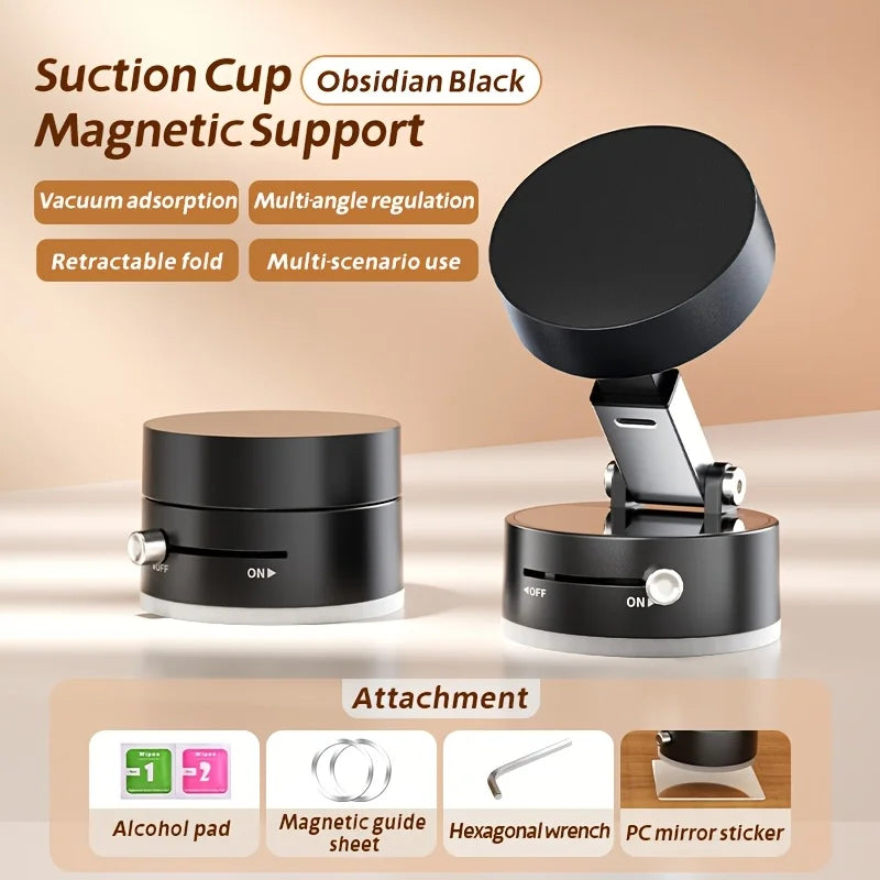 Magnetic Suction Cup Phone Holder - Multi-Functional & Foldable Storage Solution