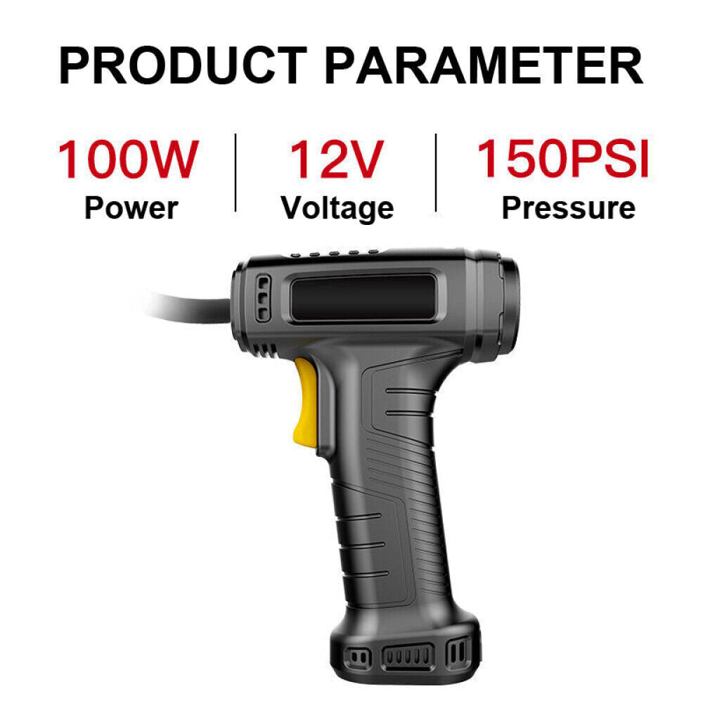 Car Tyre Inflator Cordless Digital Air Compressor Pump – USB Rechargeable 150 PSI for Car, Motorcycle, Bike & Sports Balls